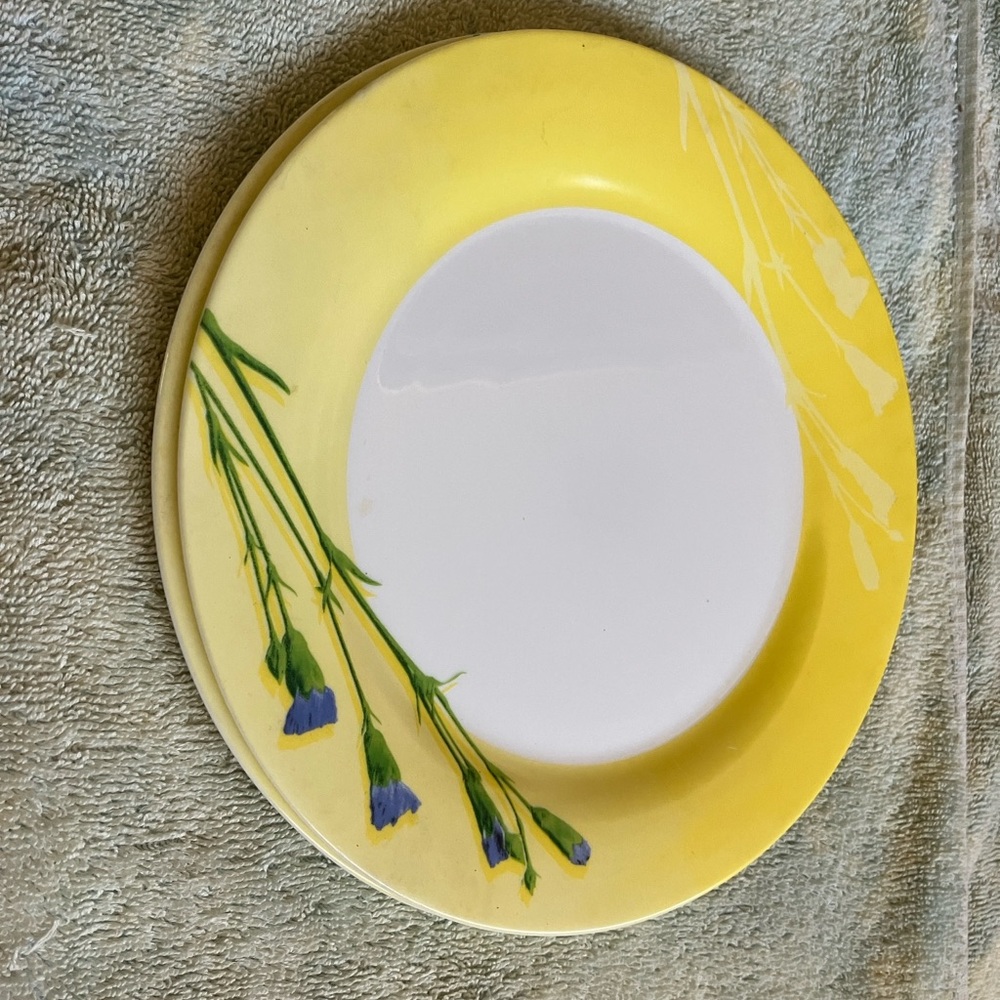 2 Yellow Floral Royal Prestige Table Charm 19 1/2” Dinner Plates
